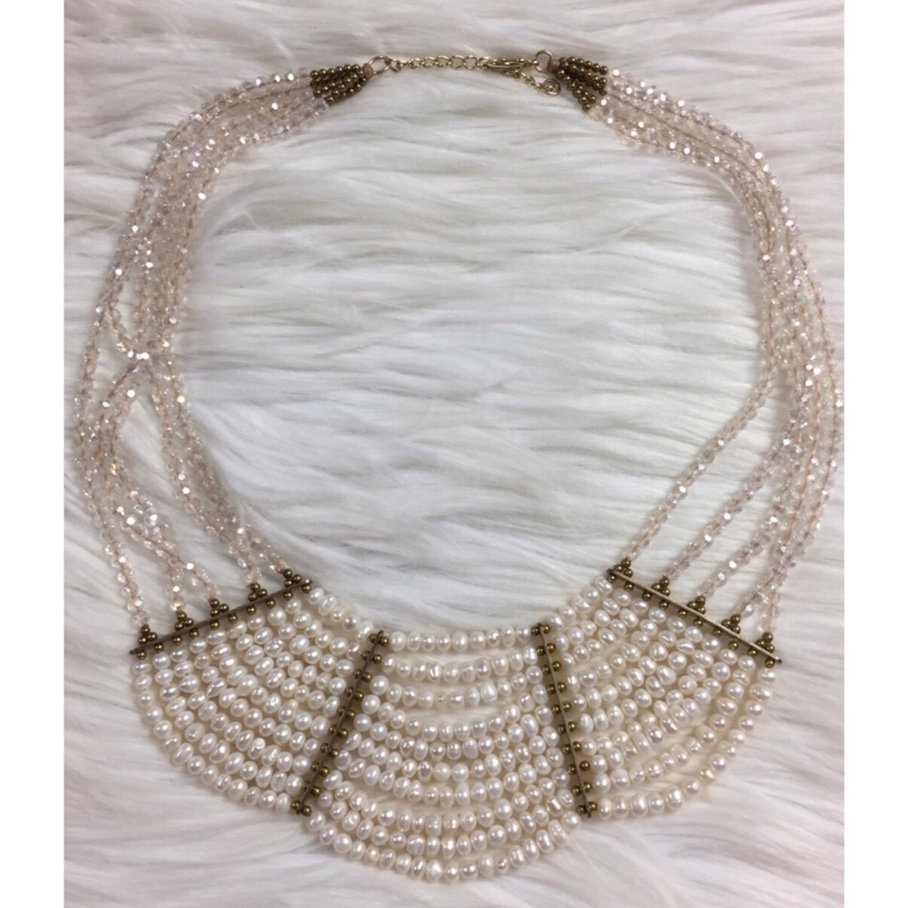 Necklace | Multi-Strand Cream Collar State…